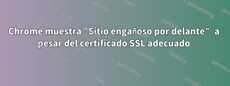 Chrome muestra "Sitio engañoso por delante" a pesar del certificado SSL adecuado