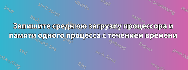 Запишите среднюю загрузку процессора и памяти одного процесса с течением времени