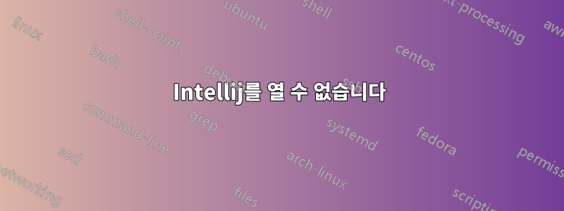 Intellij를 열 수 없습니다