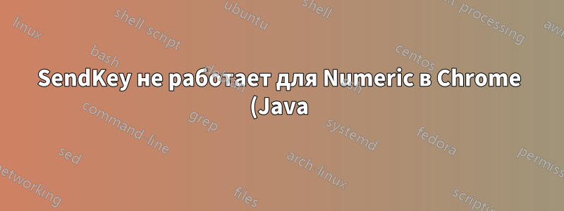 SendKey не работает для Numeric в Chrome (Java)