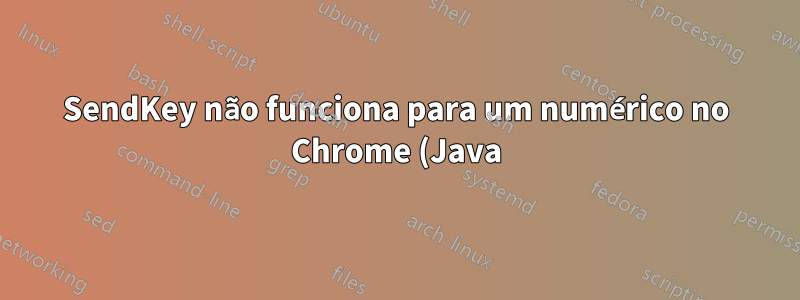 SendKey não funciona para um numérico no Chrome (Java)