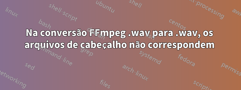 Na conversão FFmpeg .wav para .wav, os arquivos de cabeçalho não correspondem