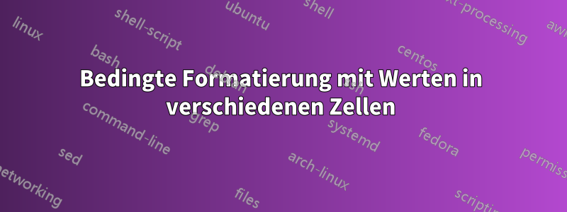 Bedingte Formatierung mit Werten in verschiedenen Zellen