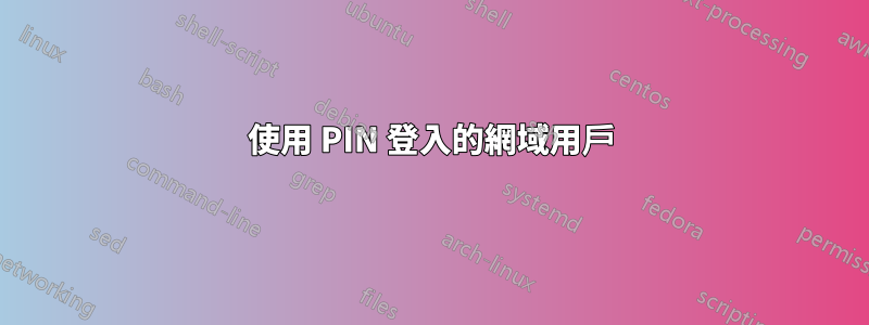 使用 PIN 登入的網域用戶