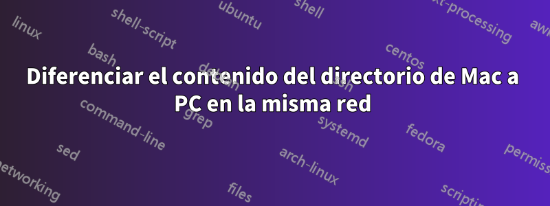 Diferenciar el contenido del directorio de Mac a PC en la misma red