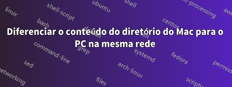 Diferenciar o conteúdo do diretório do Mac para o PC na mesma rede