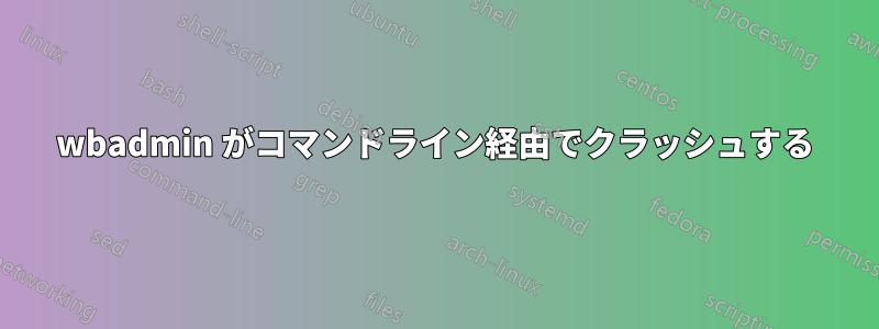 wbadmin がコマンドライン経由でクラッシュする