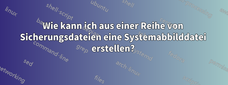 Wie kann ich aus einer Reihe von Sicherungsdateien eine Systemabbilddatei erstellen?