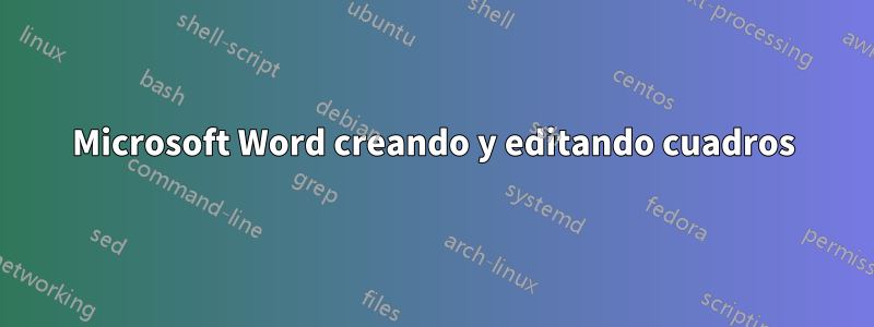 Microsoft Word creando y editando cuadros