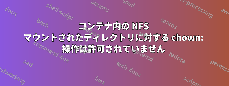 コンテナ内の NFS マウントされたディレクトリに対する chown: 操作は許可されていません