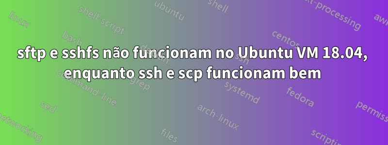 sftp e sshfs não funcionam no Ubuntu VM 18.04, enquanto ssh e scp funcionam bem