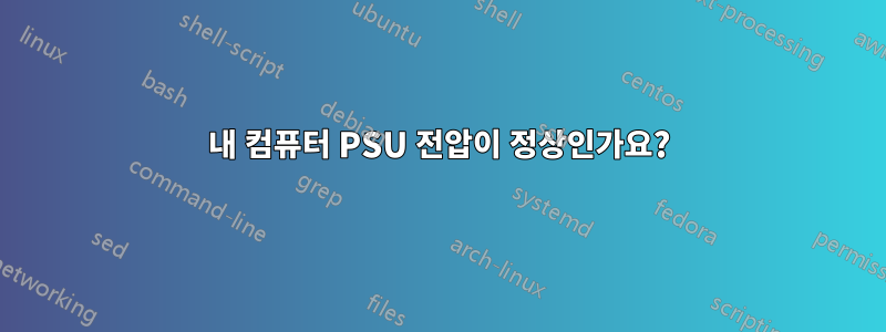 내 컴퓨터 PSU 전압이 정상인가요?