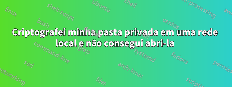 Criptografei minha pasta privada em uma rede local e não consegui abri-la