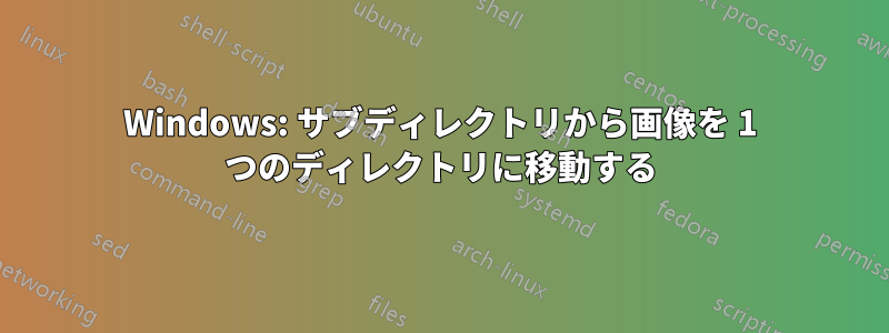 Windows: サブディレクトリから画像を 1 つのディレクトリに移動する