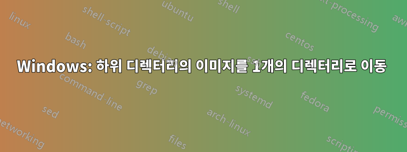 Windows: 하위 디렉터리의 이미지를 1개의 디렉터리로 이동