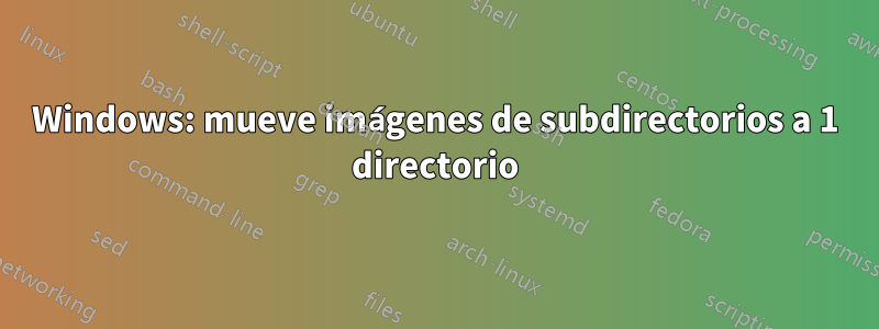 Windows: mueve imágenes de subdirectorios a 1 directorio