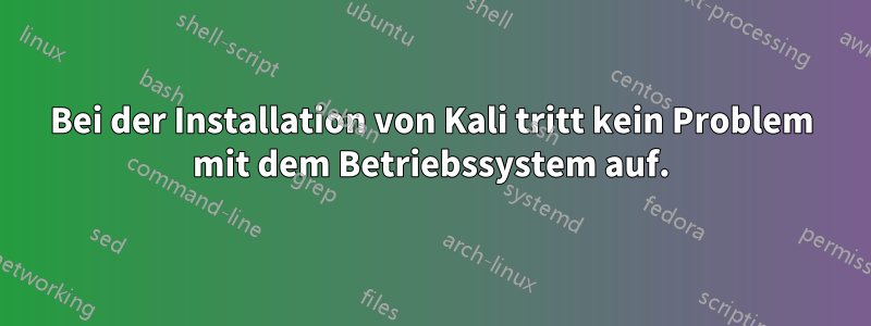 Bei der Installation von Kali tritt kein Problem mit dem Betriebssystem auf.