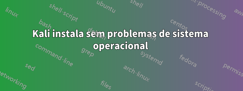 Kali instala sem problemas de sistema operacional