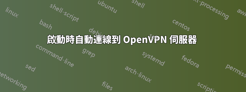 啟動時自動連線到 OpenVPN 伺服器