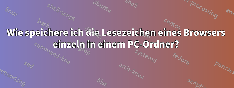 Wie speichere ich die Lesezeichen eines Browsers einzeln in einem PC-Ordner?