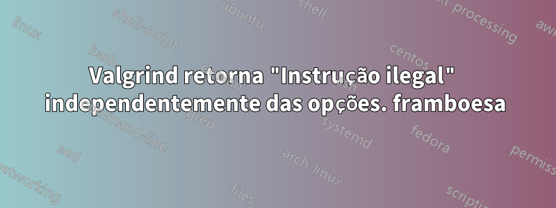 Valgrind retorna "Instrução ilegal" independentemente das opções. framboesa