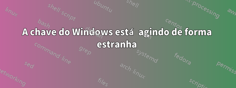 A chave do Windows está agindo de forma estranha