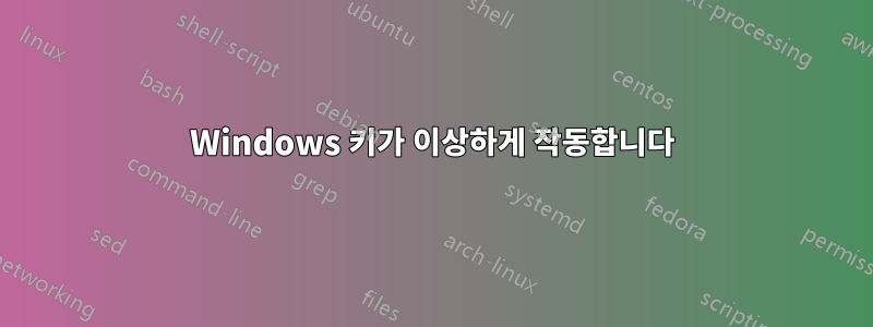 Windows 키가 이상하게 작동합니다