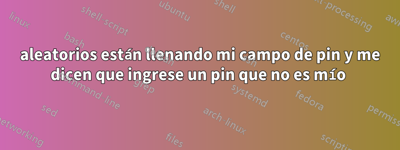 3 aleatorios están llenando mi campo de pin y me dicen que ingrese un pin que no es mío