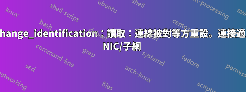 kex_exchange_identification：讀取：連線被對等方重設。連接適用於其他 NIC/子網