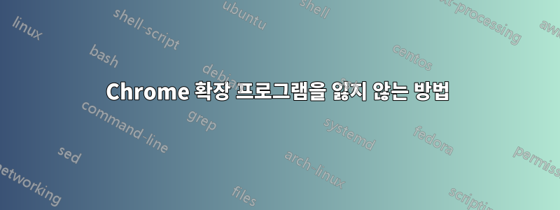 Chrome 확장 프로그램을 잃지 않는 방법