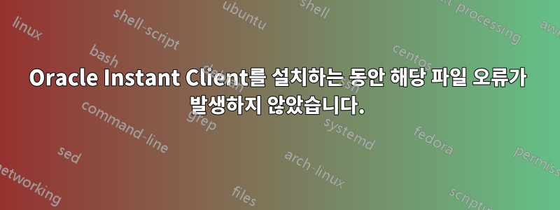 Oracle Instant Client를 설치하는 동안 해당 파일 오류가 발생하지 않았습니다.