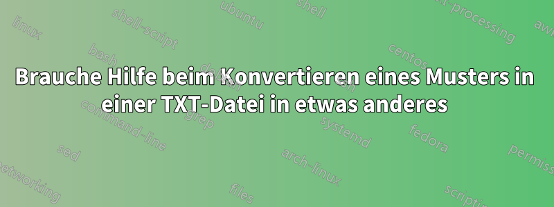 Brauche Hilfe beim Konvertieren eines Musters in einer TXT-Datei in etwas anderes