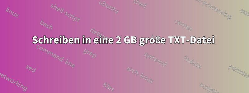 Schreiben in eine 2 GB große TXT-Datei