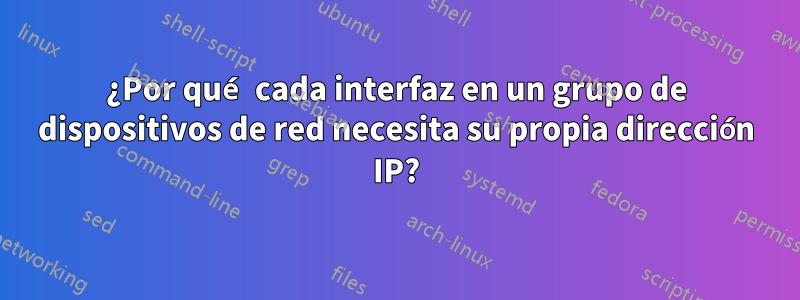 ¿Por qué cada interfaz en un grupo de dispositivos de red necesita su propia dirección IP?