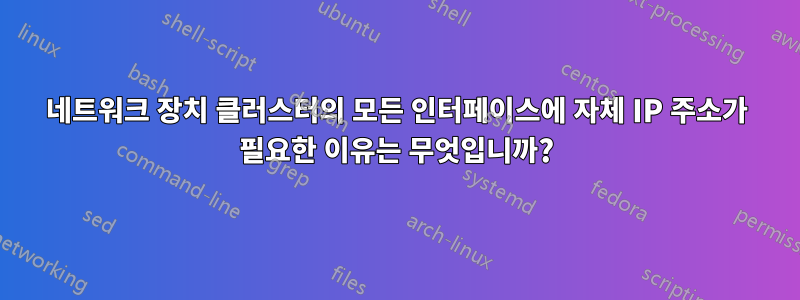 네트워크 장치 클러스터의 모든 인터페이스에 자체 IP 주소가 필요한 이유는 무엇입니까?