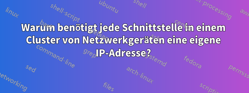 Warum benötigt jede Schnittstelle in einem Cluster von Netzwerkgeräten eine eigene IP-Adresse?