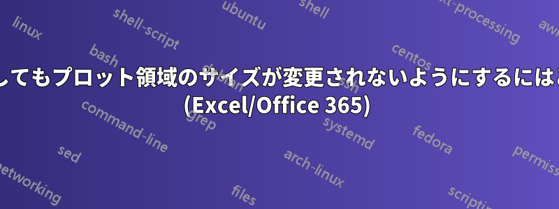 グラフ領域のサイズを変更してもプロット領域のサイズが変更されないようにするにはどうすればよいでしょうか? (Excel/Office 365)