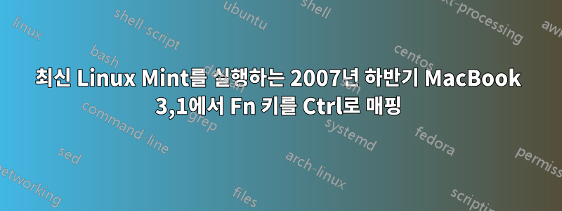 최신 Linux Mint를 실행하는 2007년 하반기 MacBook 3,1에서 Fn 키를 Ctrl로 매핑