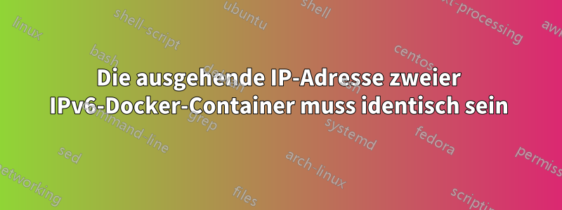 Die ausgehende IP-Adresse zweier IPv6-Docker-Container muss identisch sein