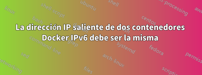 La dirección IP saliente de dos contenedores Docker IPv6 debe ser la misma