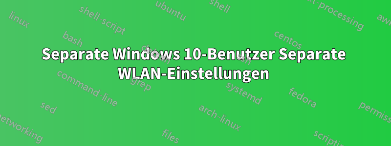 Separate Windows 10-Benutzer Separate WLAN-Einstellungen