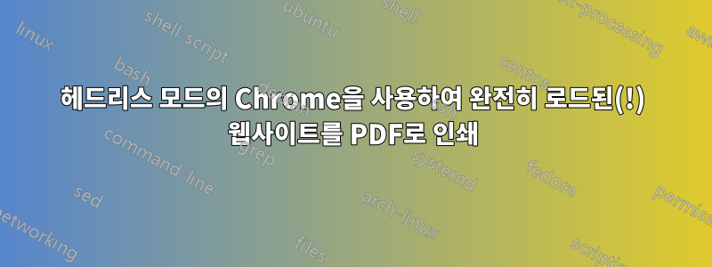 헤드리스 모드의 Chrome을 사용하여 완전히 로드된(!) 웹사이트를 PDF로 인쇄