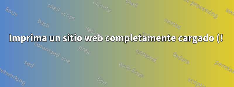Imprima un sitio web completamente cargado (!) como PDF con Chrome en modo sin cabeza