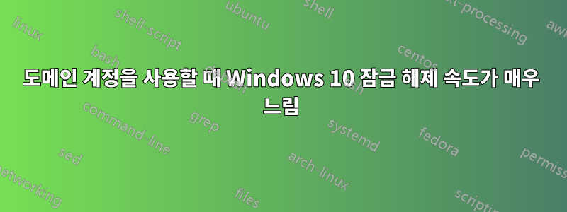 도메인 계정을 사용할 때 Windows 10 잠금 해제 속도가 매우 느림