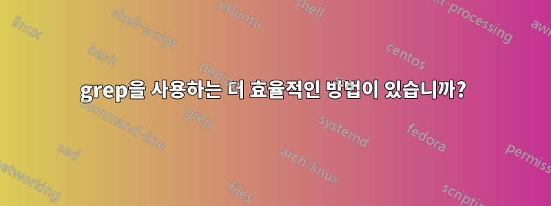 grep을 사용하는 더 효율적인 방법이 있습니까?