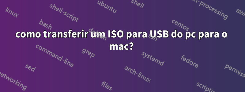 como transferir um ISO para USB do pc para o mac?