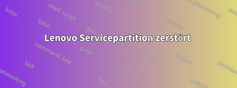 Lenovo Servicepartition zerstört