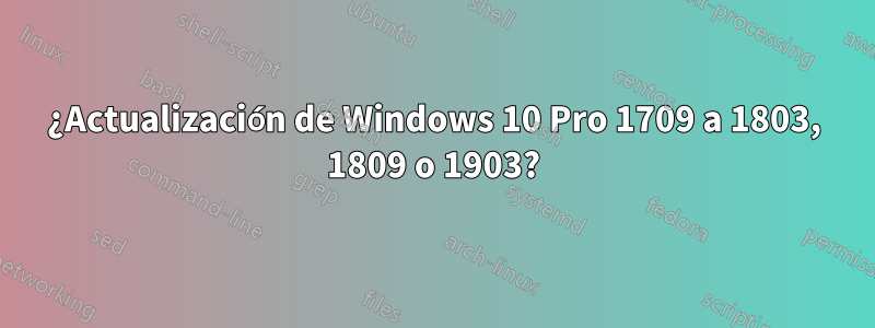 ¿Actualización de Windows 10 Pro 1709 a 1803, 1809 o 1903?