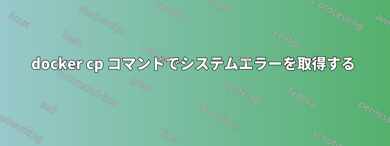 docker cp コマンドでシステムエラーを取得する