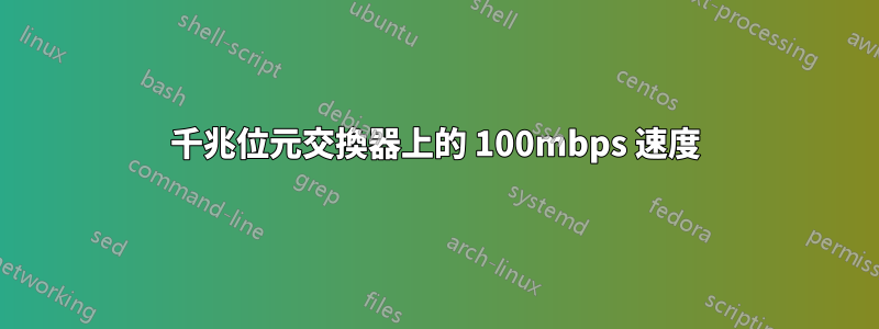 千兆位元交換器上的 100mbps 速度